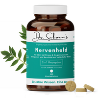 Dose Dr. Schoen's Nervenheld, Ergänzungsfuttermittel für Hunde, 2in1-Rezeptur mit 250 Kautabletten